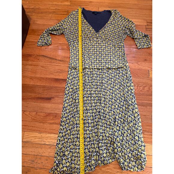 BODEN Jersey Knit 3/4 Sleeve Midi avocado/olive dress green, blue white size 18L - Picture 8 of 8